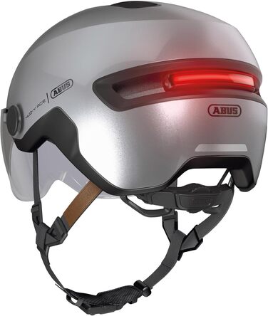 ABUS Stadthelm HUD-Y ACE — стильний велосипедний шолом з візором та магнітним заряджаємим LED-ліхтарем для жінок і чоловіків