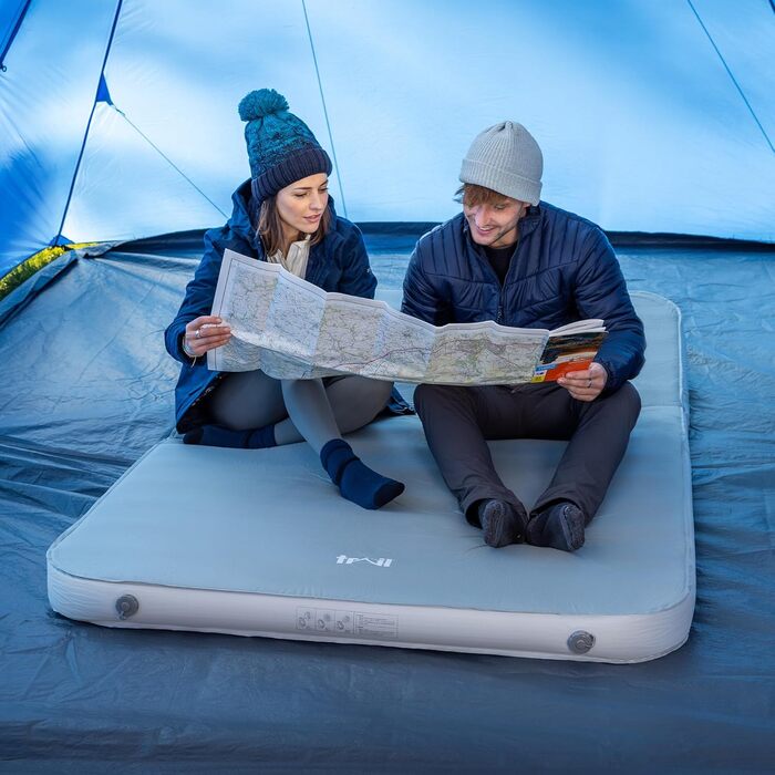 Каремат туристичний подвійний надувний самонадувний 200x70x10 см з піною Memory Foam для кемпінгу та відпочинку