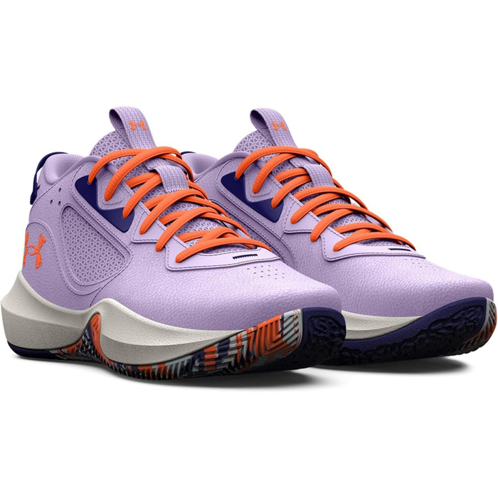 Кросівки баскетбольні Under Armour Ua Lockdown 6 для дітей, білі, кольори: фіолетовий, синій, помаранчевий