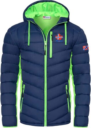 Чоловіча куртка Nebulus MERIK, тепла outdoor-куртка, практична та універсальна перехідна та зимова куртка XXL, темно-синій/лаймовий