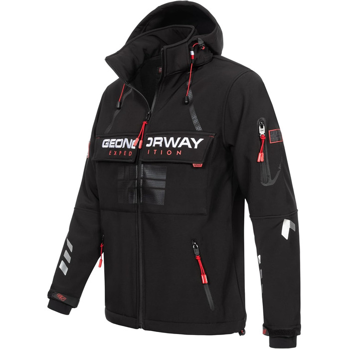 Чоловіча куртка-вітровка Geographical Norway Softshell на осінь-зиму, водонепроникна спортивна куртка, чорна, розмір M