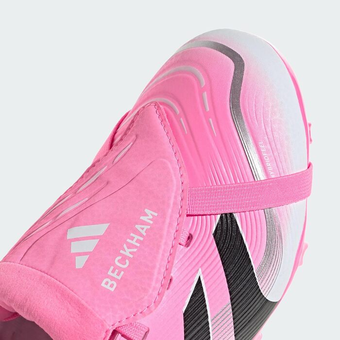 Дитячі футбольні бутси adidas Predator League з відкидною конструкцією язичка для твердого/багатоповерххового покриття, розмір EU 30, кольори: Рожевий Beam, Чорний Core, Білий Cloud