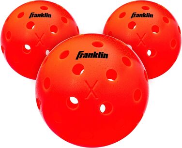 М'ячі для піклболу Franklin Sports X-40 Outdoor, USAPA, 3 шт, помаранчеві, для вулиці