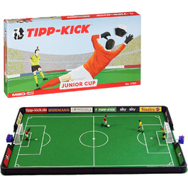 Настільна гра TIPP-KICK Junior Cup з бортами 82x56 см – готовий ігровий комплект: 2 гравці, 2 воротарі, 2 пластикові ворота, 2 м'ячі, ігрове поле з фетру