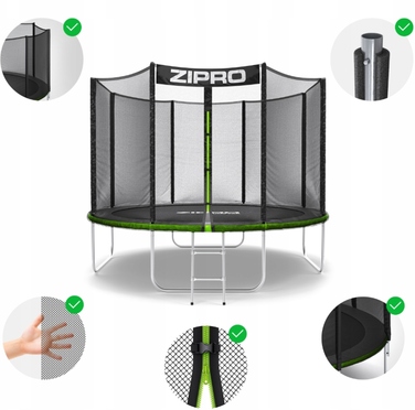 Батут із захисною сіткою Trampolina 312 см FT 10 (304-312 см)