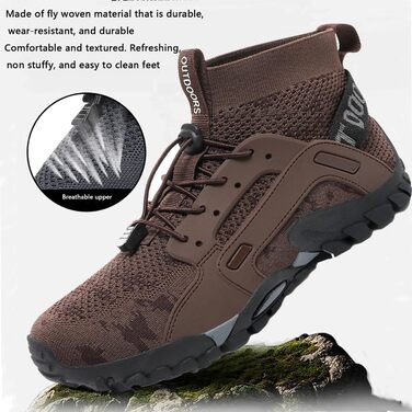 Чоловічі та жіночі трекінгові черевики VTASQ: легкі, дихаючі, антиковзні, для хайкінгу та трейлраннінгу, унісекс, колір: коричневий, розмір EU 40