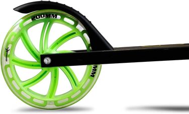 Алюмінієвий самокат Muuwmi Neon з LED колесами, регульований, ABEC 5, 200/215 мм, легкий і міцний, світиться, GS сертифікат