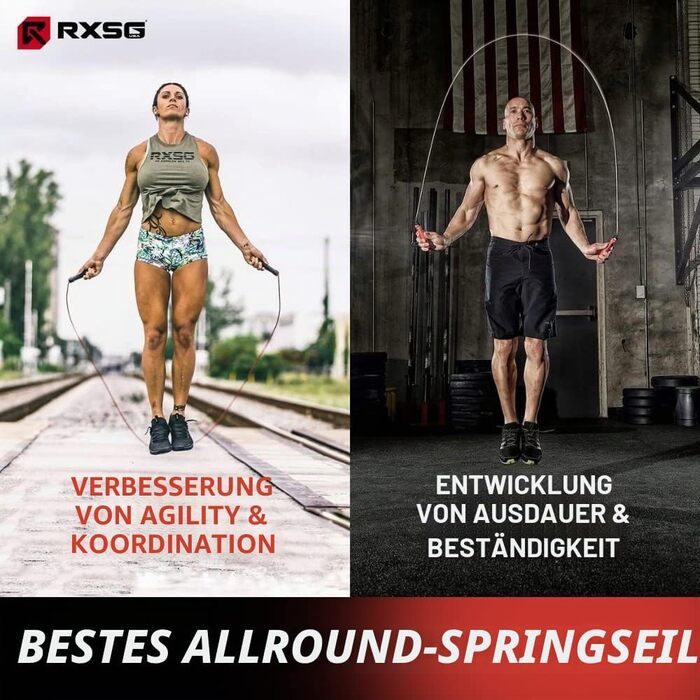 Стрибальний шнур Rx Smart Gear Black Ops Springseil з ергономічними ручками та захисним покриттям Black Cable Buff, обважнений швидкісний скакалка для Crossfit, MMA, HIIT та кардіо (Чорний, 2.7м)