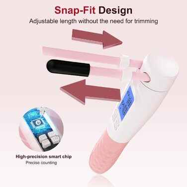 Стрибкове канат Flintronic з лічильником, для фітнесу, швидкий, регульований, з антиковзними ручками, для інтервальних тренувань HIIT, колір: білий