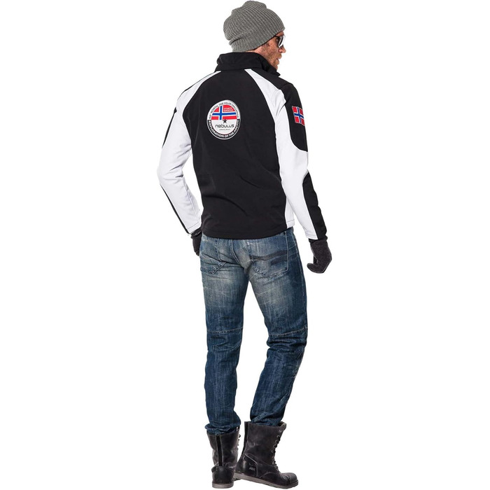 Чоловіча софтшеллова куртка Nebulus Rockshell L чорно-біла