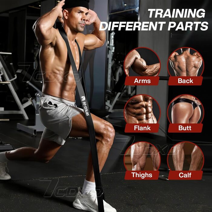 Набір еластичних стрічок для фітнесу, 6 рівнів опору, з ручками та фіксатором для дверей, для силових тренувань, бодібілдингу та домашньої гімнастики