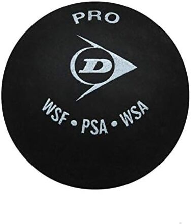 Сквош-м'ячі Dunlop Pro дві жовті крапки, 12 шт, офіційні турнірні, чорні