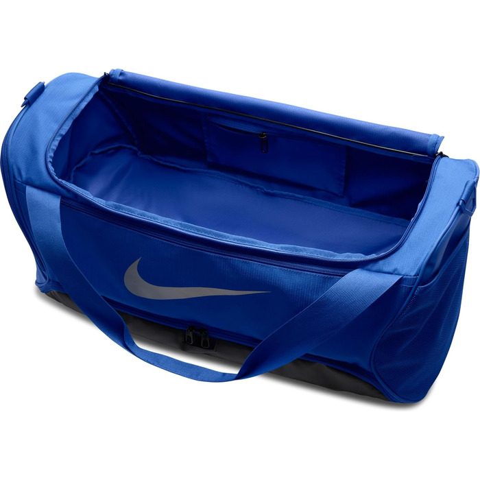 Спортивна сумка Nike Brasilia 60 л, унісекс, синя/чорна/срібляста