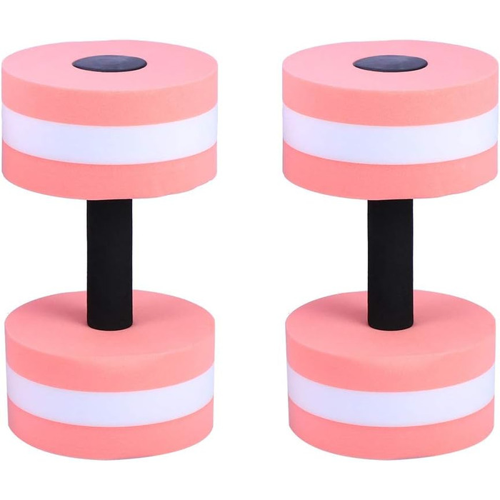 Гідрогантелі LIOOBO з петлеподібним руків'ям для аквафітнесу, аквагімнастики та акваджогінгу (2 шт., рожеві)