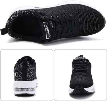Жіночі кросівки для бігу з підтримкою склепіння стопи, повітряна подушка, комфортні снікерси, чорно-білі, 38.5 EU