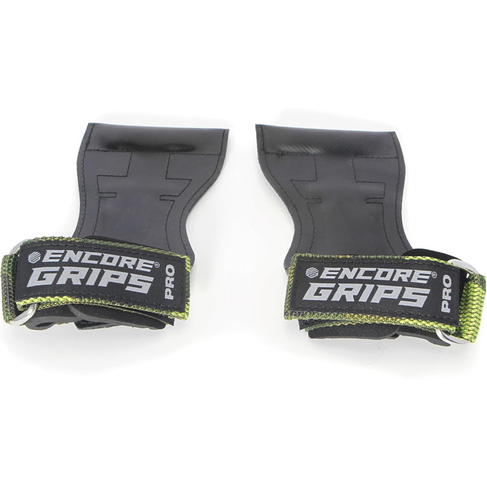 Лямки для силових тренувань та бодібілдингу Grip Pads з технологією обмотки та підтримкою долоні, колір зелений камуфляж (розмір L)