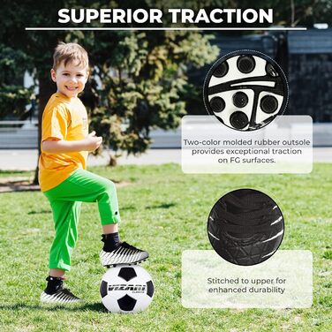 Дитячі футбольні бутси Vizari 2.5 для дітей (унісекс), чорно-біло-срібні