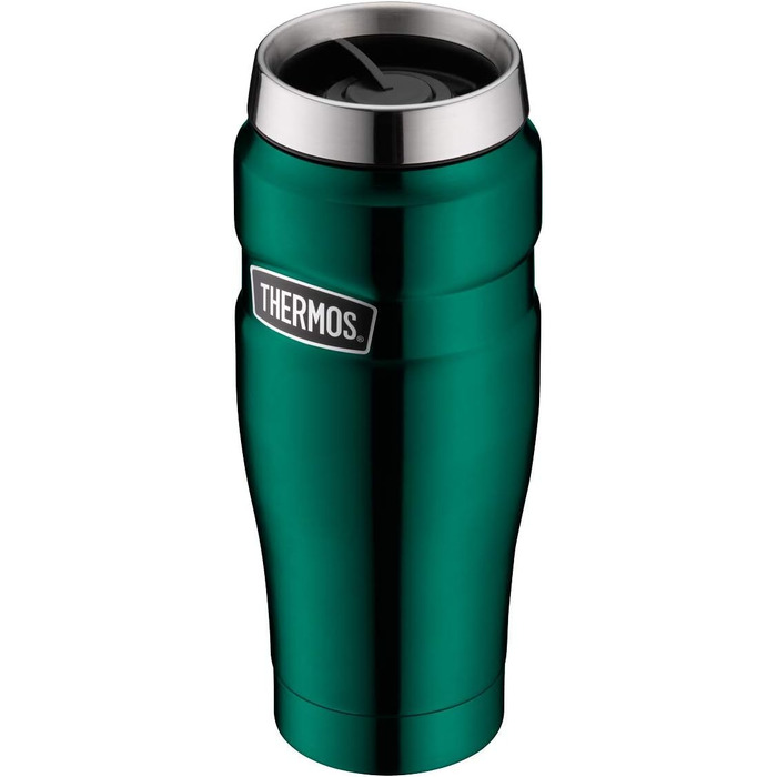 Термокружка THERMOS Stainless King 470 мл, зелена, для кави і чаю, нержавіюча сталь, ізоляційна, герметична, зберігає тепло 7 годин, холод 18 годин, BPA Free, підходить для посудомийної машини
