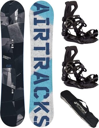 Чоловічий сноуборд комплект Airtracks Jungle Hybrid Rocker Wide 150 см з кріпленням Master Fastec та чохлом