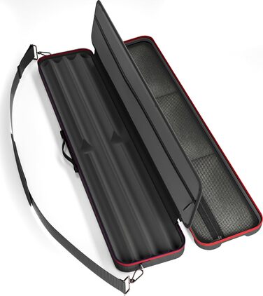 Чохол для більярдних київ Casemaster Parallax Guard 2x2, на 2 цілі киї (2 butts/2 shafts), міцний поліестер 600D Oxford, чорний з червоним