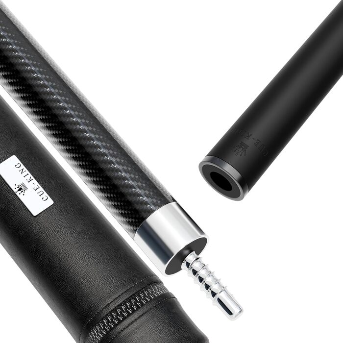 Професійний більярдний кий Cue-King Pro Series з карбону для пулу, 147 см, наконечник 12.5 мм, у комплекті з преміум-чохлом
