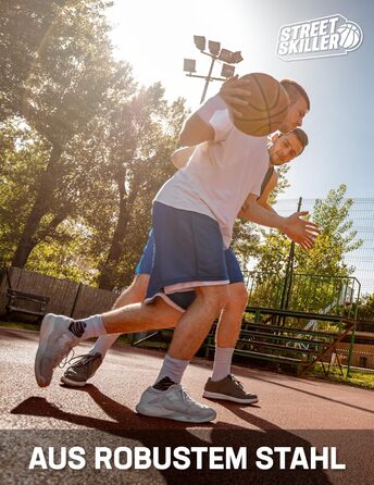 Баскетбольний кошик STREETSKILLER 43 см з дошкою, металевою сіткою та кріпленням для стіни, комплект для монтажу, для дітей і дорослих, для вулиці та приміщення, фіолетово-жовтий