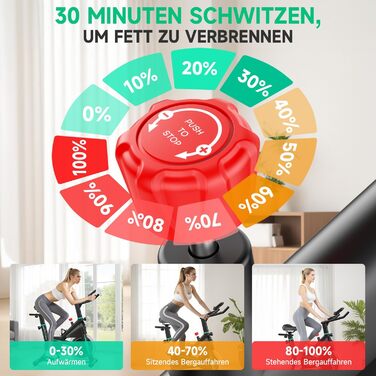 DMASUN Hometrainer: Безшумний велотренажер з регулюванням опору, LCD-дисплеєм та зручним сидінням (до 160 кг)