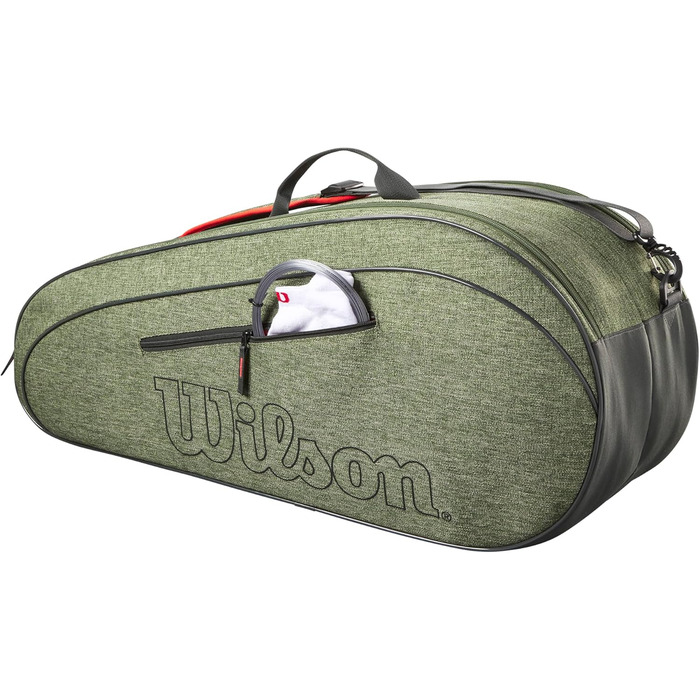Сумка для тенісних ракеток Wilson Team Heather Green/Grey - професійна, для 6 ракеток