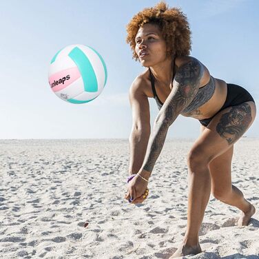 Волейбольний м'яч Runleaps для пляжу та залу, розмір 5 (рожевий/світло-блакитний)