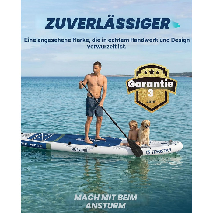 SUP-дошка iTAOSTAR Adventure 365x88/99 см, надувна, з сидінням, темно-зелена – для підлітків та дорослих