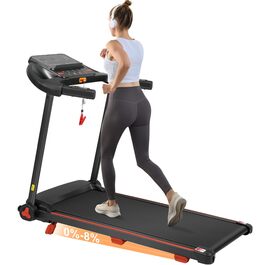 Біговий тренажер BTM для дому, 3.0PS, нахил, 1-14 км/год, складаний Walking Pad з LED дисплеєм, до 120 кг, чорний