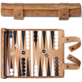 Набір для гри в шашки (бекґеммон) з масивного дерева - класична гра для сім'ї, подорожей та любителів стратегії, портативний та довговічний
