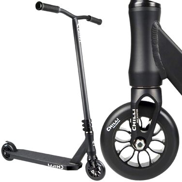 Скутер Chilli Pro Base/Rocky/Reaper для парку та вулиці. Трюковий ролер для початківців та професіоналів (Reaper, висота 84 см, чорний)