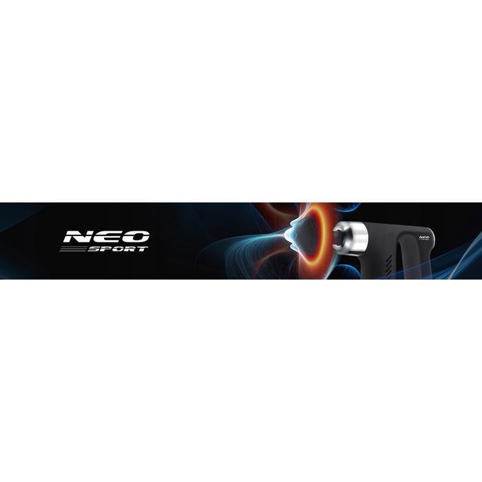 Перкусійний масажер для тіла Neo-Sport NS-502, 5 насадок, чорний