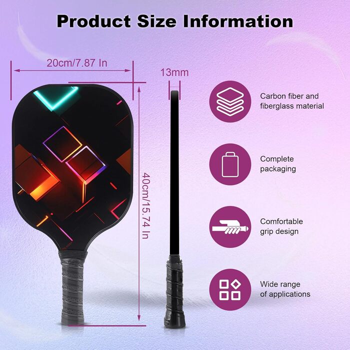 Набір для піклболу CISSIYOG: 4 ракетки, м'ячики, сумка, фібергласова поверхня, для початківців (внутрішні/зовнішні м'ячики)