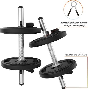 WINNOW Curlstange EZ Bars Комплект: штанга та гантельні рукоятки для важкої атлетики, паверліфтингу, присідань, випадів, тренувань у спортзалі