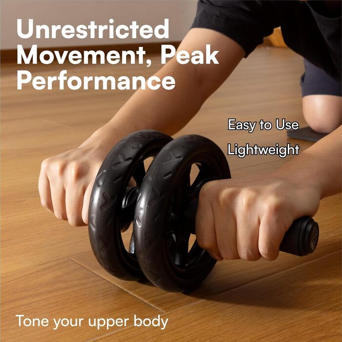 Ролер для пресу H&S Fitness - тренажер для пресу з посиленою амортизацією, аб-ролер, тренажер для пресу