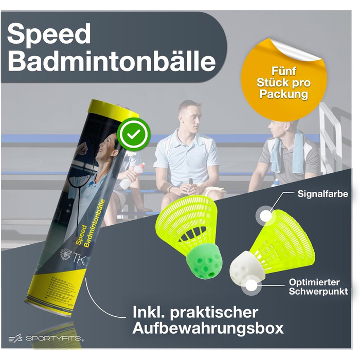 Набір воланчиків для бадмінтону Speedbadminton® Timo Klingler - для тренувань та змагань (70 шт.)