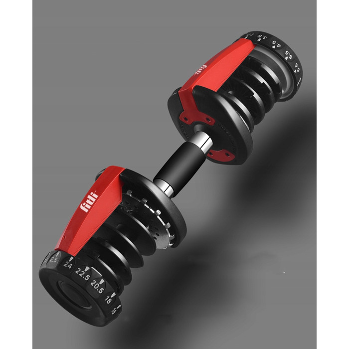 Регульовані обгумовані гантелі Fitli 1 x 24 кг