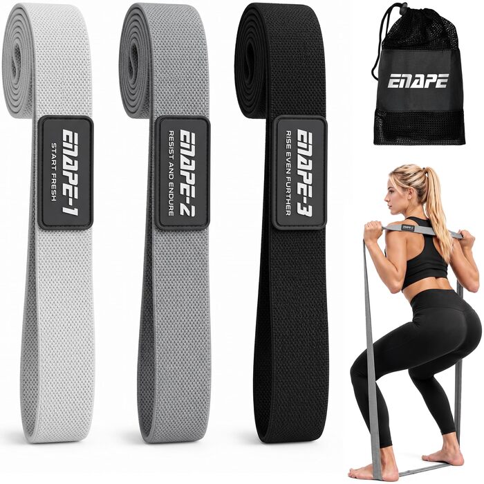 Гумові фітнес-гуми Resistance Bands 3 шт. для сідниць, ніг та всього тіла – еластичні стрічки для йоги, пілатесу, силових тренувань вдома