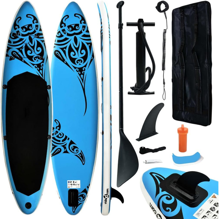 Надувна SUP-дошка vidaXL 305x76x15 см, комплект, синя