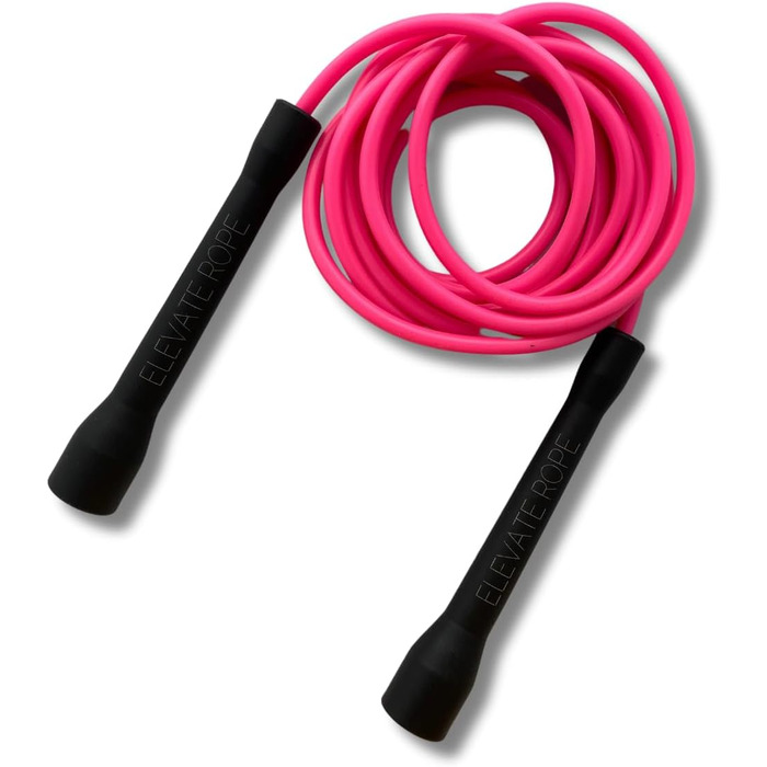 Стрибкове канат для боксерів - професійний спортивний канат Elevate - регульований канат для швидкого стрибкування - скакалка для боксерів та бойових мистецтв - для занять в приміщенні та на вулиці - фітнес-канат (рожевий/чорний)