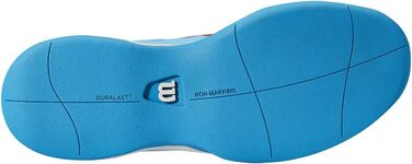 Тенісне взуття Wilson Rush Pro Jr Ql Carpet для дітей, біле (33 2/3 EU, блакитно-біло-помаранчеве)