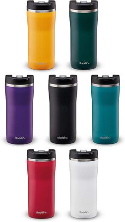 Термокружка Aladdin Barista Mocca Thermavac 0.35 л, нержавіюча сталь, чорна, ізоляційна, герметична, для кави, BPA-free, для подорожей, збереження тепла 3 години, можна мити в посудомийній машині
