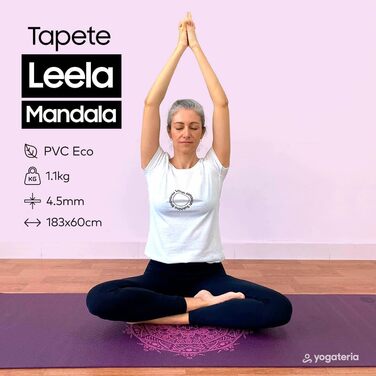 Йога-мат Bodhi Leela: нековзний, екологічний, праний, ПВХ, для фітнесу, йоги, пілатесу та гімнастики