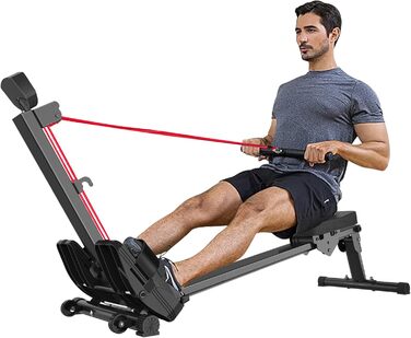 Гребний тренажер для дому, складаний, до 120 кг, червоний