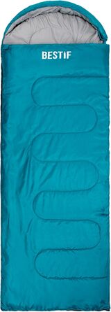 Сплячий мішок BESTIF для кемпінгу та відпочинку на природі. Легкий, водонепроникний, літній спальник 210x75cm, турквіс