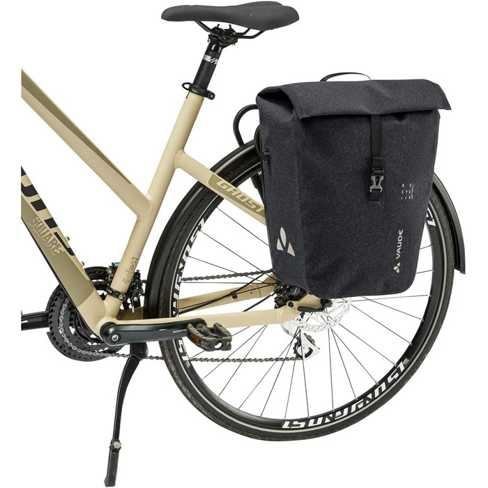 Велосумка Vaude Recycle Commute Single 20 л, водонепроникна, чорна, для заднього багажника, Німеччина
