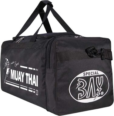 Спортивна сумка BAY XL для тайського боксу, Muay Thai, K-1, MMA, чорна, 70x32x30 см, принт Таїланд
