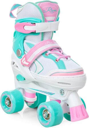 Роликові ковзани для дівчаток RAVEN Lia Mint, регульовані, з LED підсвіткою, 30-33 розмір (18,5-20,5 см), без рами